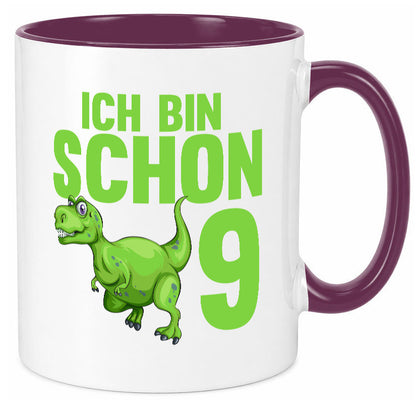 9. Geburtstag | 9 Jahre Dino Dinosaurier Geschenkidee Humor Tasse