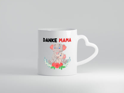 Danke Mama | Elefanten Mutter und Kind lustiger Spruch Geschenk Familie