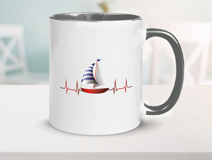 Segelboot Herzschlag | Segler segeln Boot Kapitän Geschenk Humor Geschenkidee