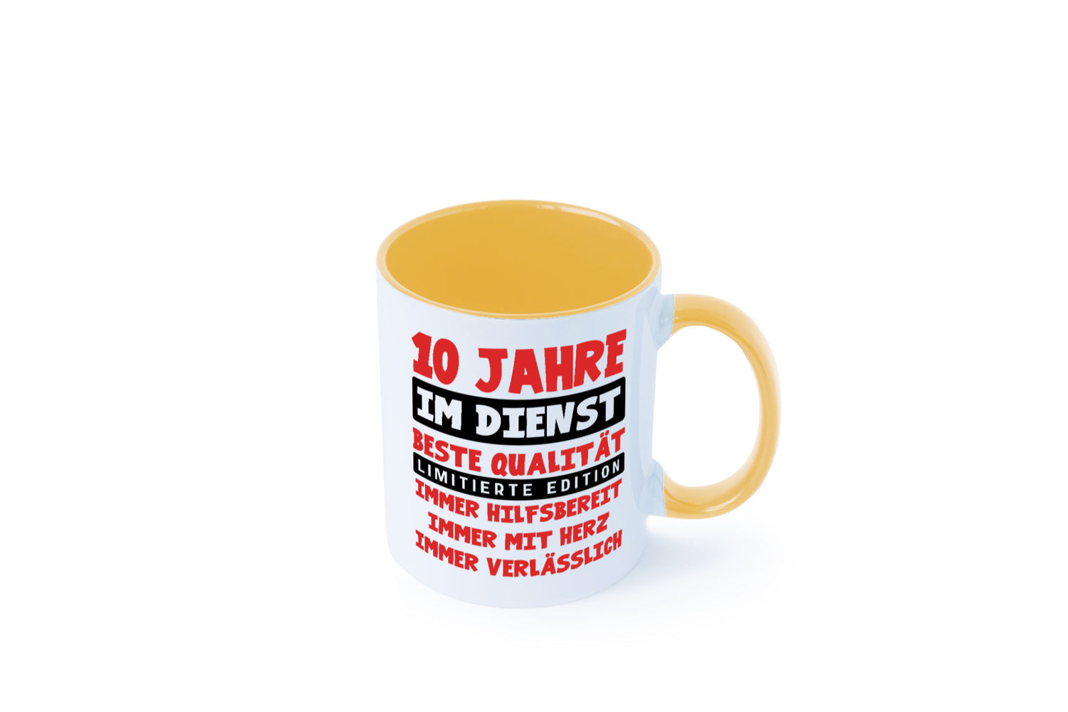 10 Jahre im Dienst | Jubiläum Arbeit v9 lustig Kollegen Büro Geschenk Tasse