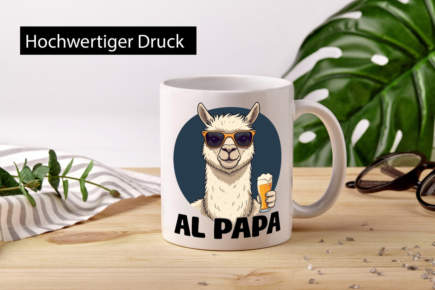 Al Papa | Lama Alpaka Vatertag Bier Liebhaber lustiger Spruch Geschenk Familie