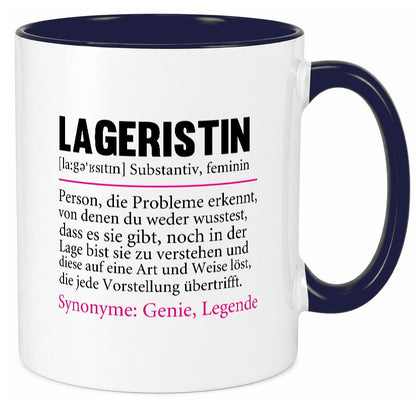 Lageristin | Spruch Beruf Lager Arbeiterin Geschenk Arbeit Kollegen Büro Tasse