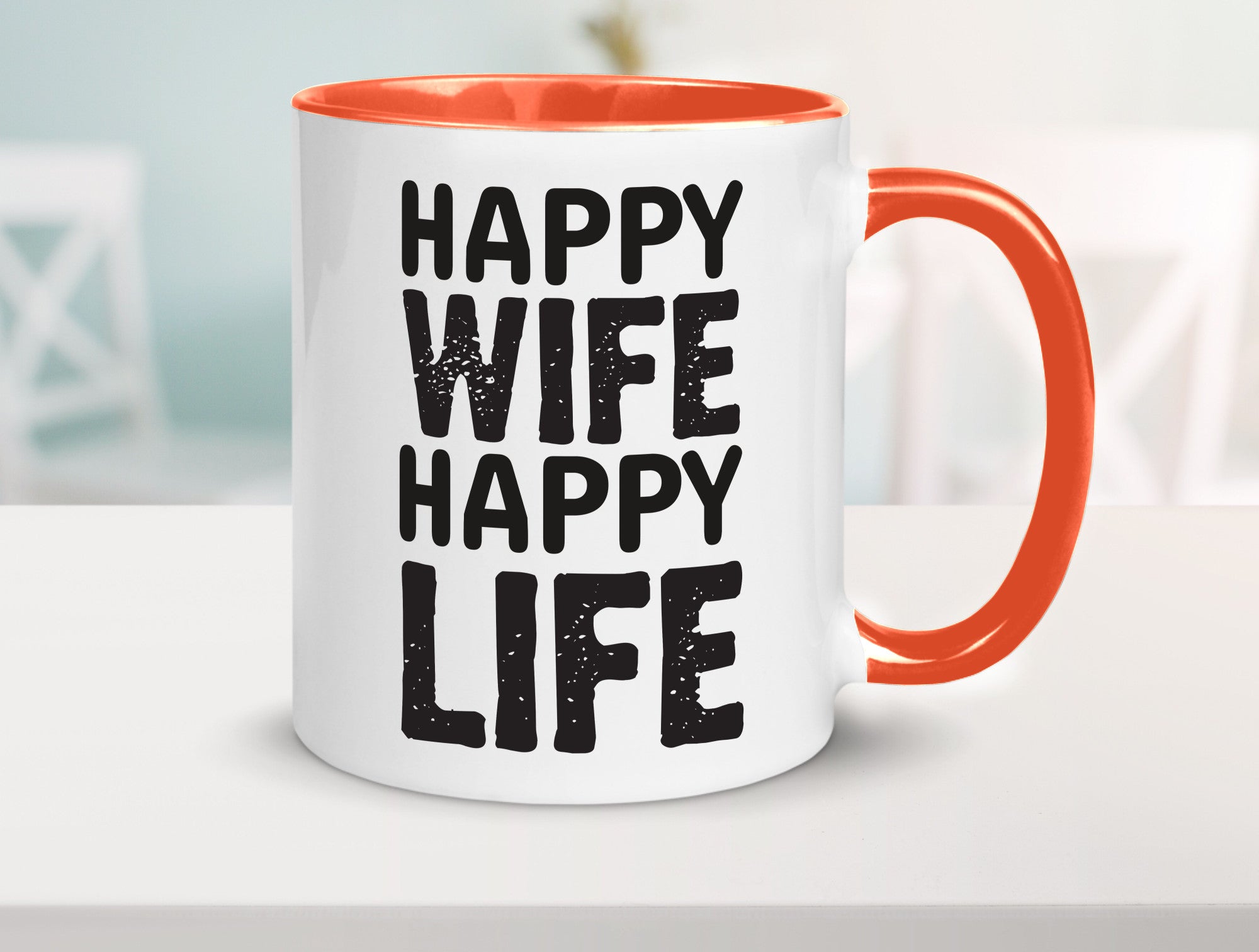 Happy Wife | Ehemann Tasse Ehefrau Humor Statement Geschenkidee