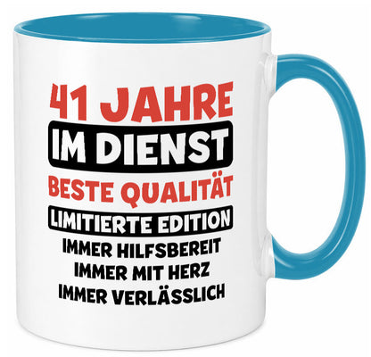 41 Jahre im Dienst | Jubiläum Arbeit v3 lustig Kollegen Büro Geschenk Tasse
