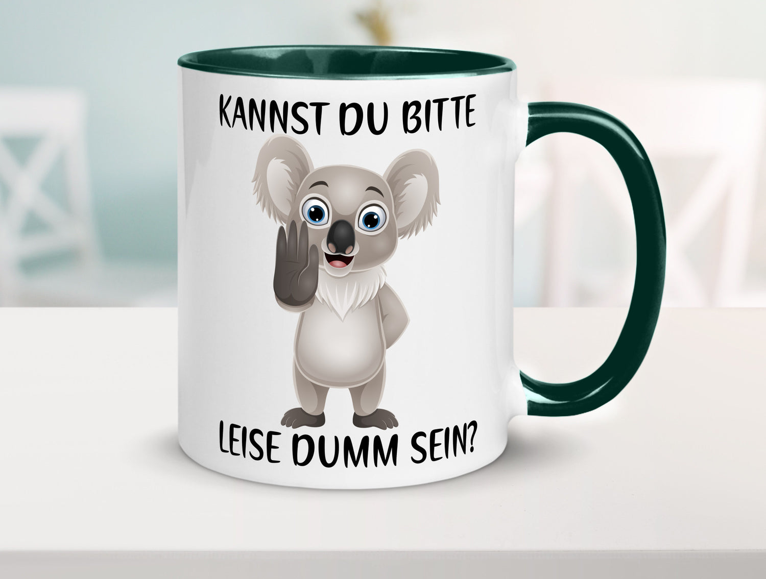 Bitte leise dumm sein | frecher Koala Flüstern Comic Humor Geschenkidee Tasse