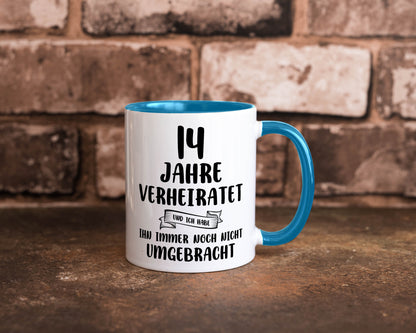 14 Jahre Verheiratet, immer noch am Leben! lustig Humor Geschenkidee Geschenk