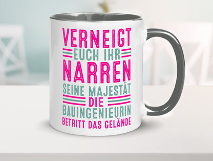 Verneigt euch: Bauingenieurin | Ingenieurin Geschenkidee Humor Tasse
