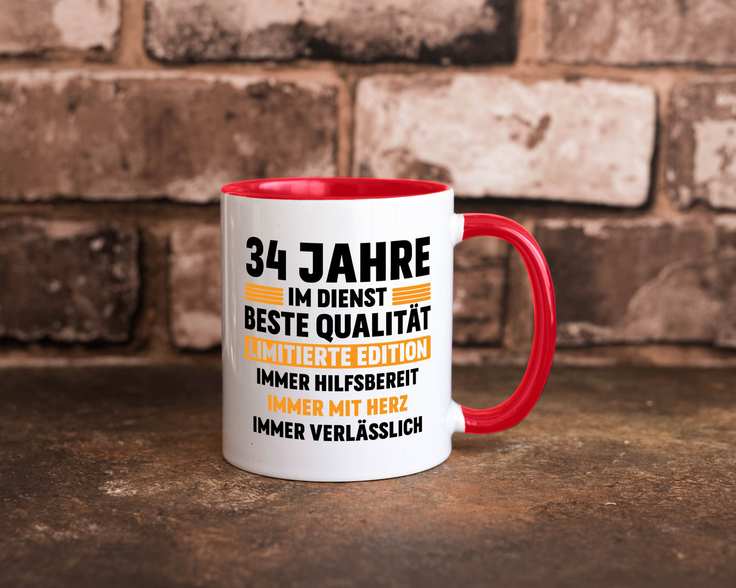 34 Jahre im Dienst | Jubiläum Arbeit v2 Humor Kollegen Büro Geschenkidee Tasse