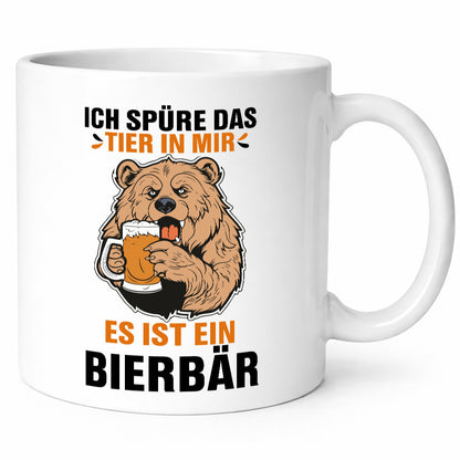 Ich spür das Tier | Bierbär Bierliebhaber Humor Tierliebhaber Geschenkidee Tasse
