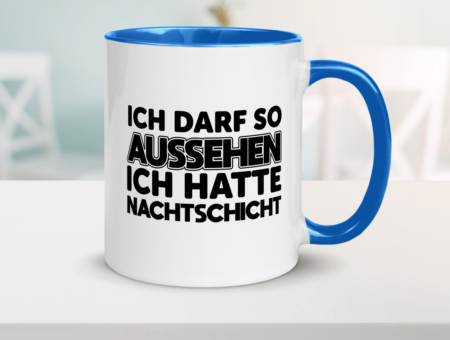 Ich darf so aussehen | Nachtschicht Arbeit lustig Kollegen Büro Geschenk Tasse