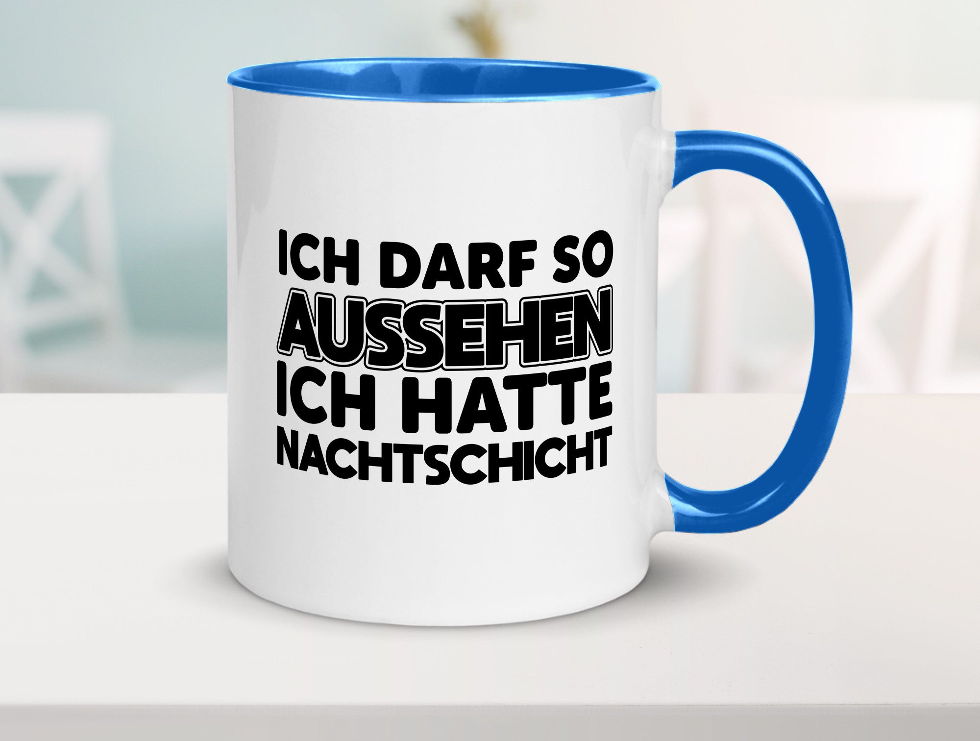 Ich darf so aussehen | Nachtschicht Arbeit lustig Kollegen Büro Geschenk Tasse