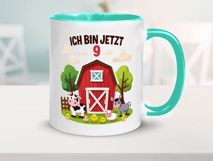 9. Geburtstag | 8 Jahre Bauernhof und Tiere Humor Geschenkidee Tasse