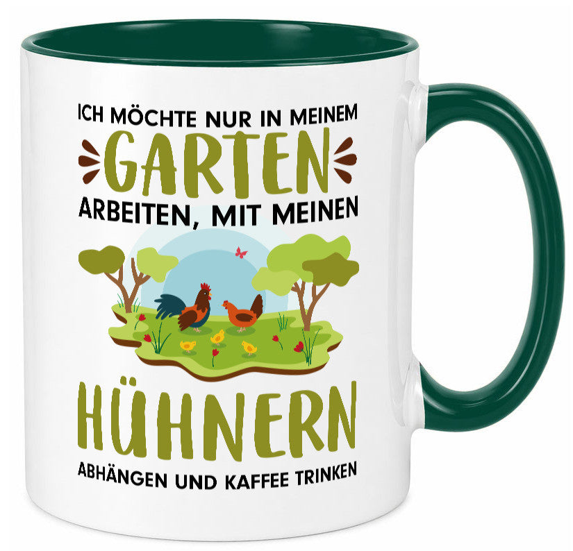 Garten Hühner | Gartenarbeit Tasse Bauernhof Spruch lustiger Geschenk Arbeit