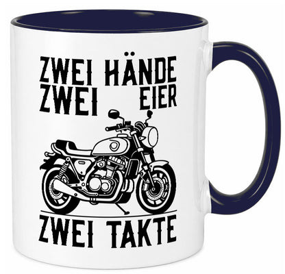 Zwei Hände | Zweitaktmotor Motorrad Moped Biker Geschenkidee Humor Tasse
