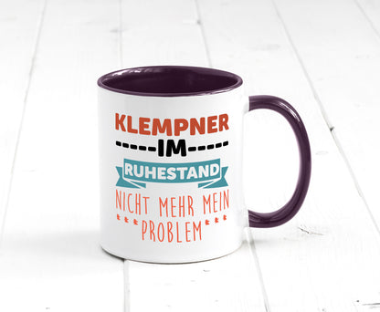 Klempner im ruhestand nicht mehr mein Problem Geschenkidee Jubiläum Humor Tasse