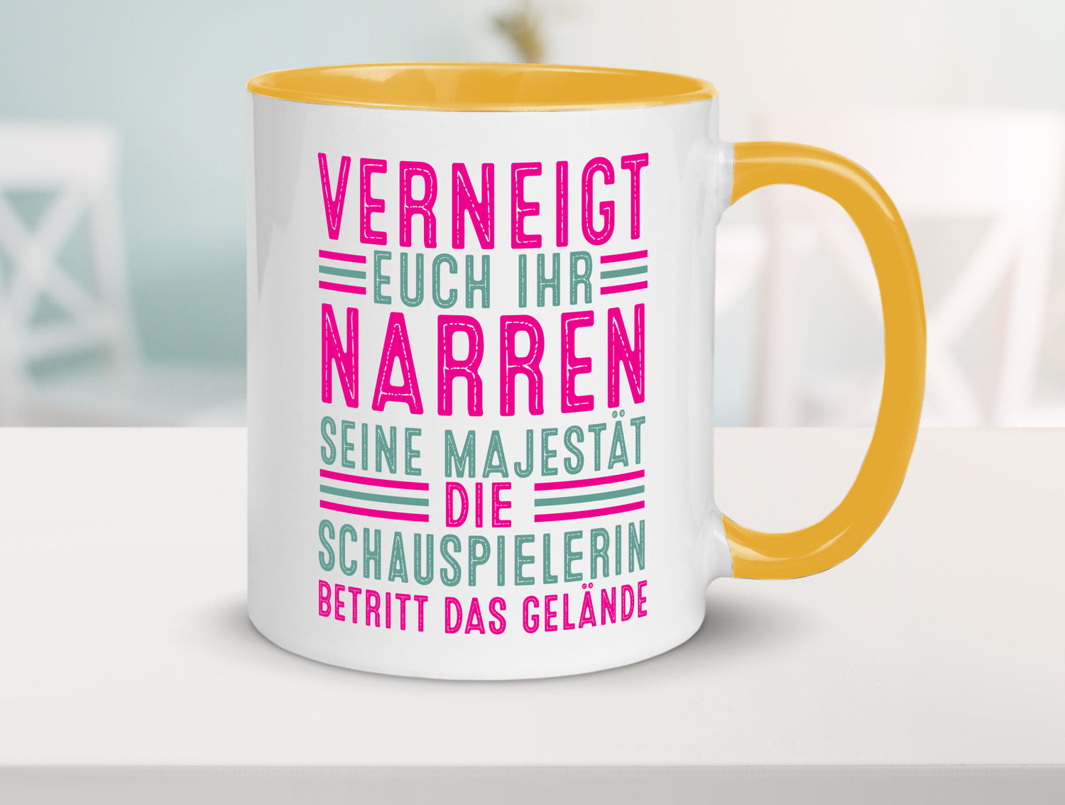 Verneigt euch: Schauspielerin | Theater Humor Geschenkidee Tasse