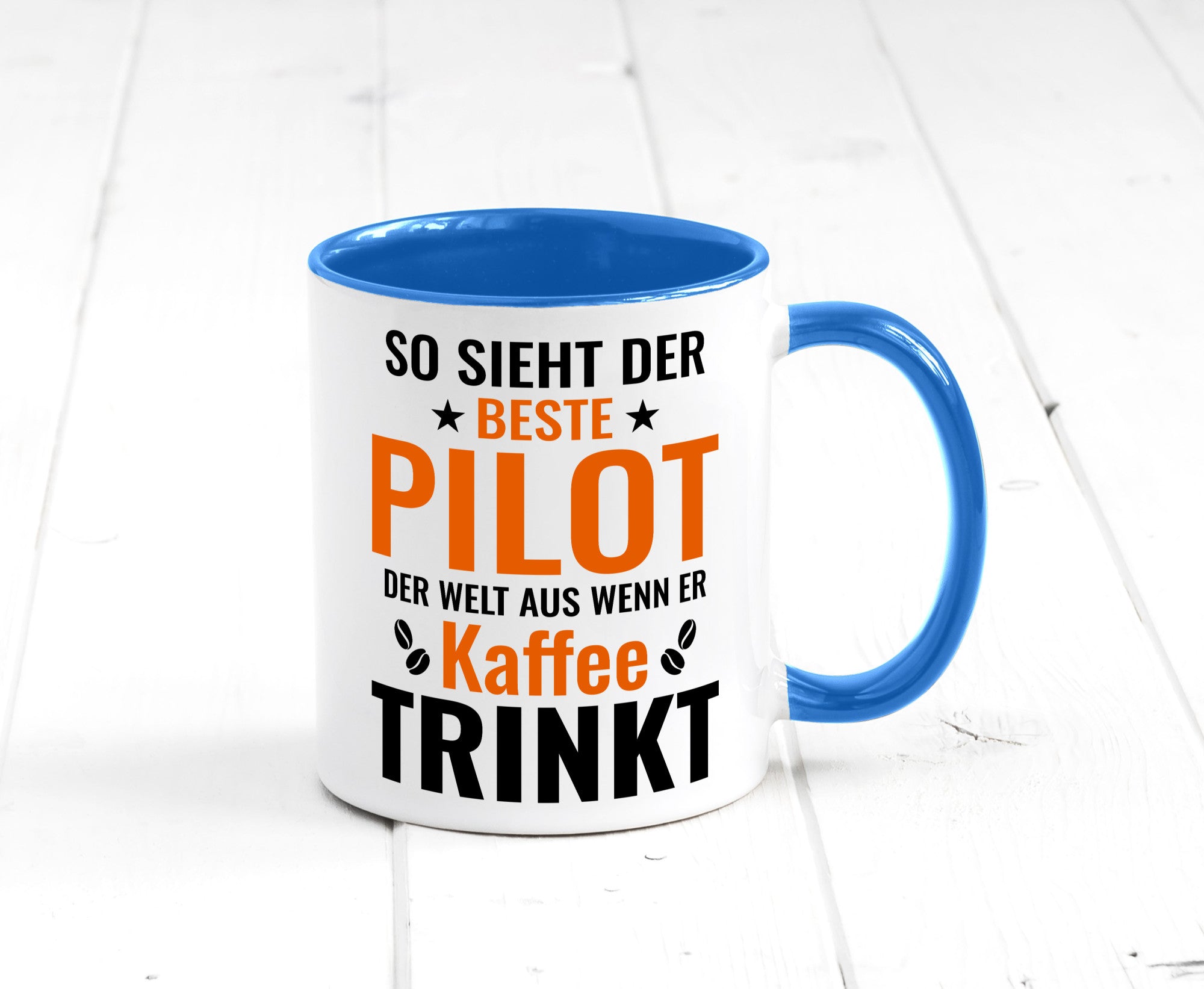 Kaffee trinkt: Pilot | Flugzeug Piloten lustiger Spruch Geschenk Humor