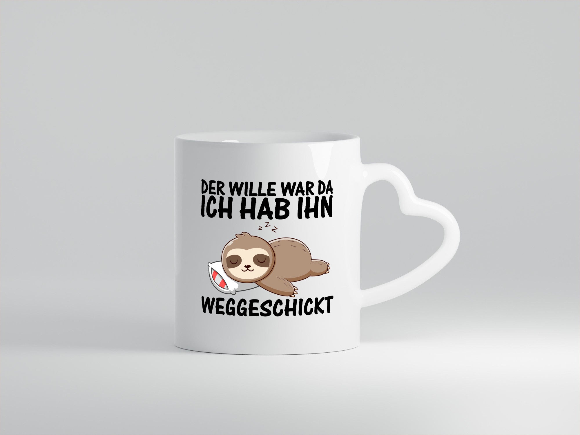 Der Wille war da | Faultier Faulpelz Schlafen Comic Humor Tierliebhaber