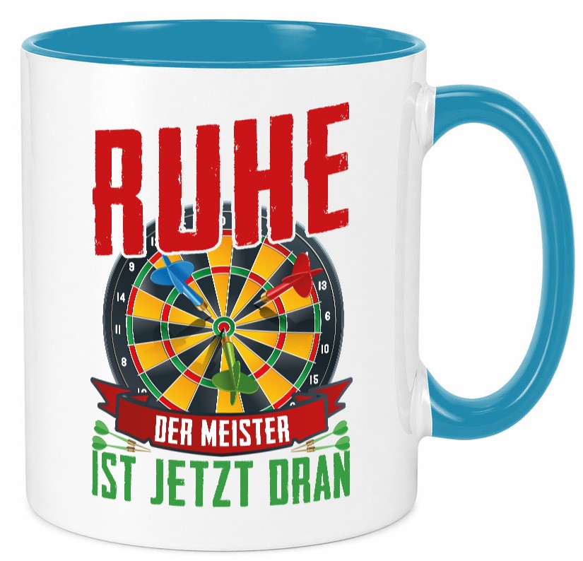 Ruhe der Meister ist dran | Dart Dartspieler Geschenkidee Humor Tasse