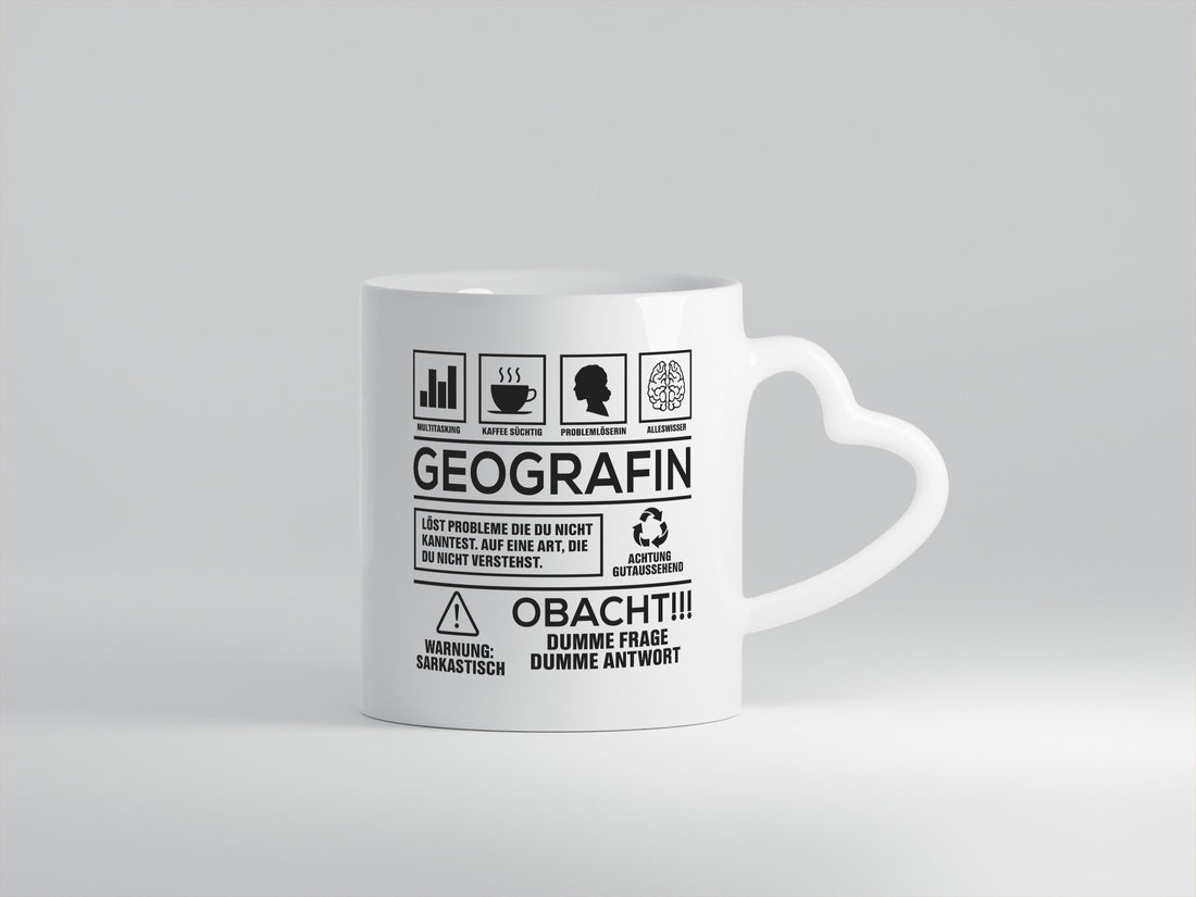 Achtung Probleme Geografin | Geografie Geschenkidee Humor Tasse