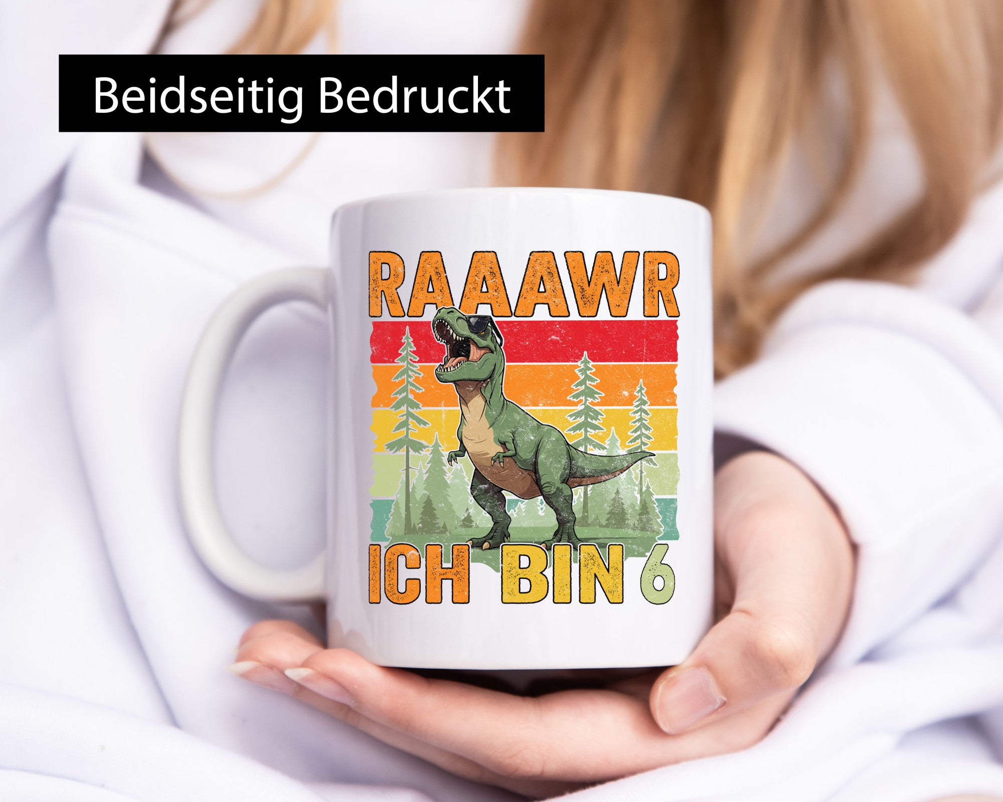 6. Geburtstag | 6 Jahre rarrrr ich bin Dinosaurier Humor Geschenkidee Tasse