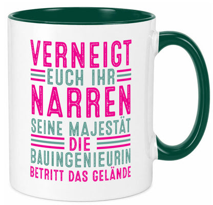 Verneigt euch: Bauingenieurin | Ingenieurin Geschenkidee Humor Tasse