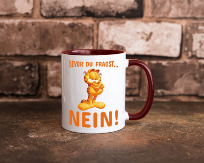 Bevor du fragst? Nein! | grimmige Katze Spruchtasse lustig Tierliebhaber Humor