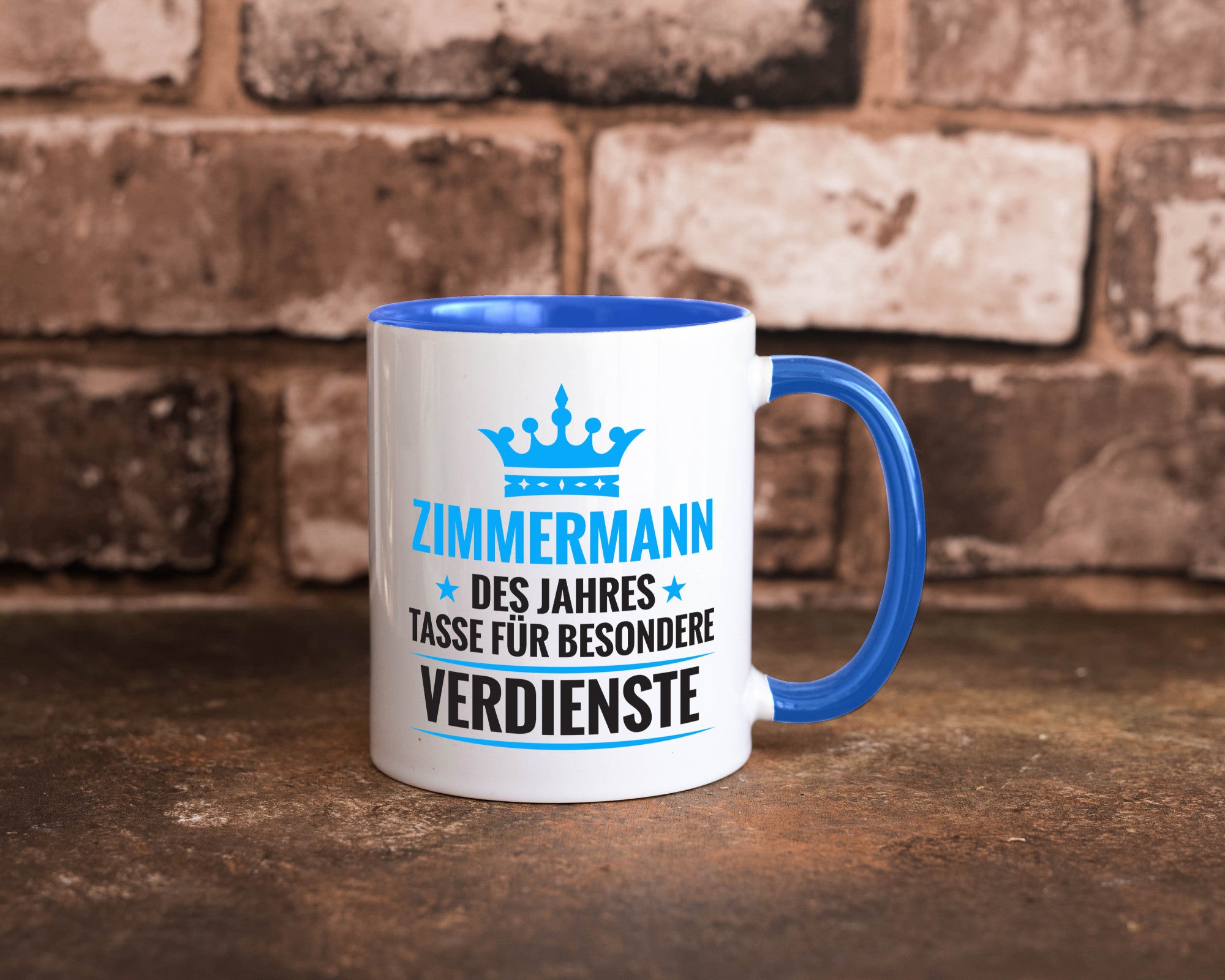 Besonderer Verdienst:Zimmermann | Handwerker Holzbau Humor Geschenkidee Tasse