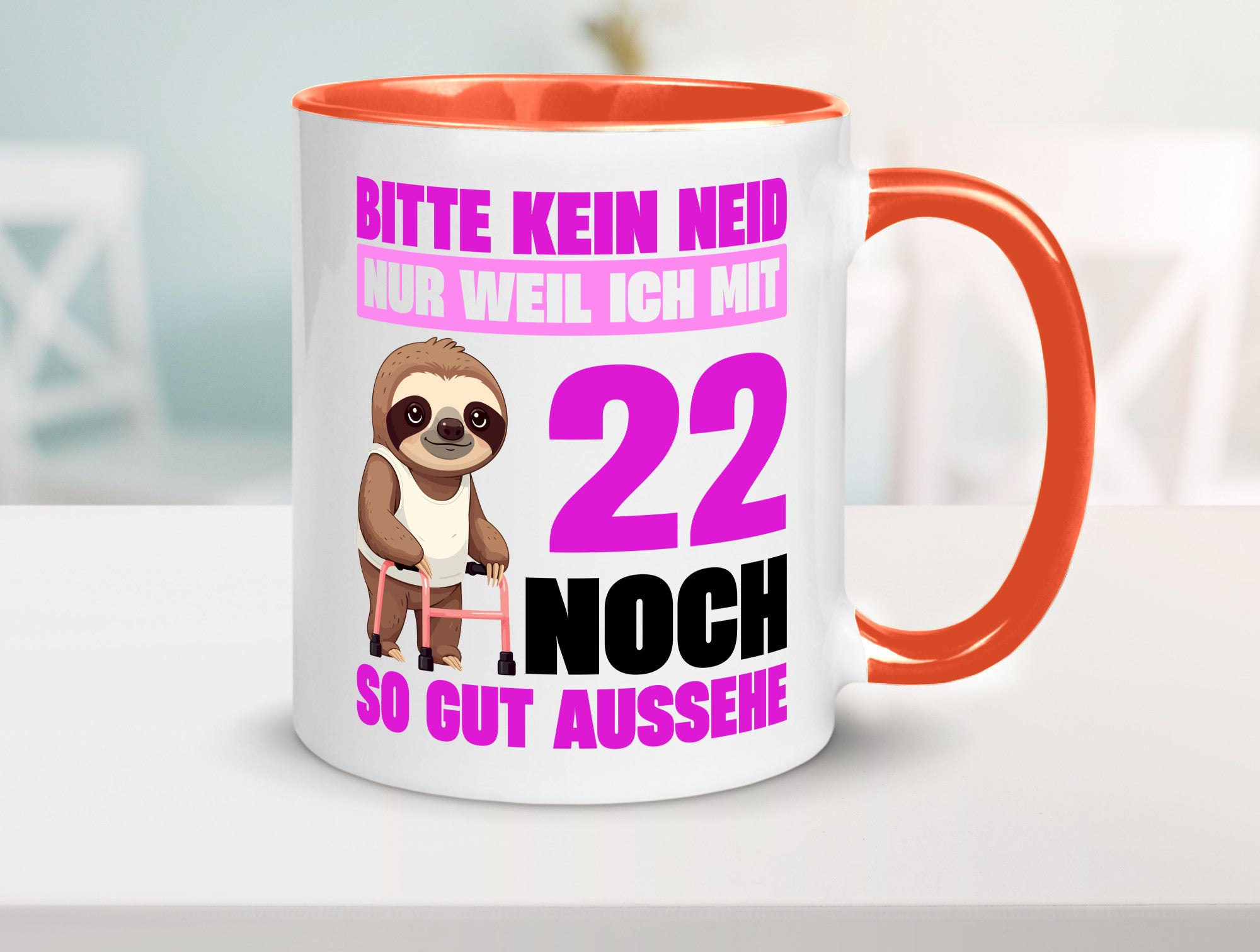 22. Geburtstag | Bitte kein neid Faultier 22 Jahre lustig Geschenkidee Geschenk