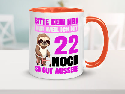 22. Geburtstag | Bitte kein neid Faultier 22 Jahre lustig Geschenkidee Geschenk