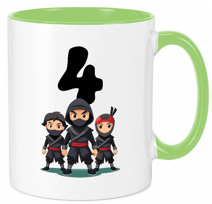 4. Geburtstag | 4 Jahre Ninja lustig Geschenkidee Geschenk Tasse