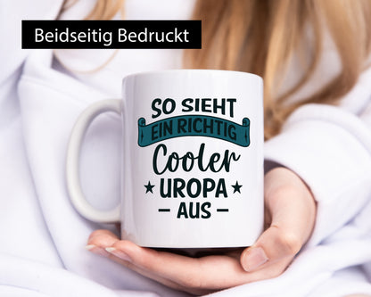 Cooler Uropa | Urkunde Sterne lustiger Spruch Geschenk Familie Geschenkidee