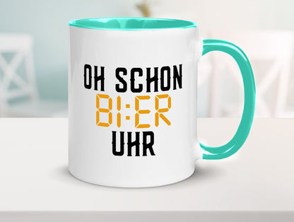 Oh schon Bier Uhr | Biertrinker Party Feiern Pils Humor Geschenkidee Tasse