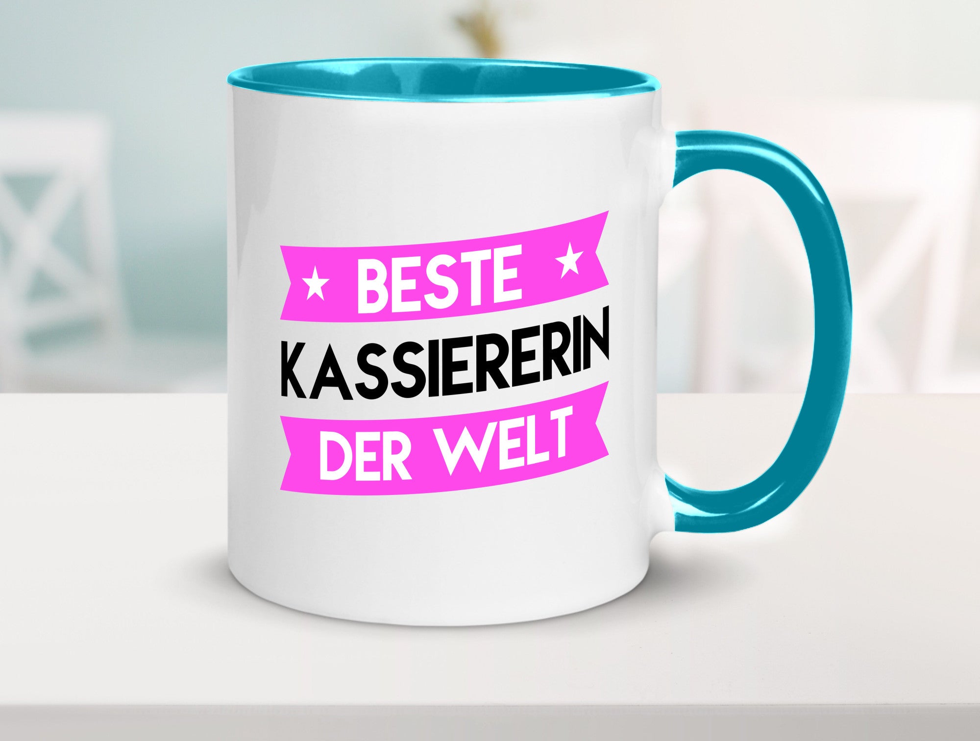 Beste Kassiererin lustiger Spruch Geschenk Humor Geschenkidee Tasse