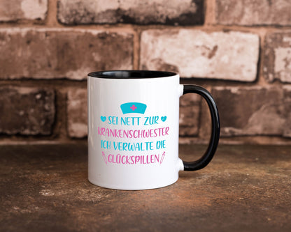 Krankenschwester verwaltet Glückspille | Herzschlag |Spritze lustig Humor Tasse