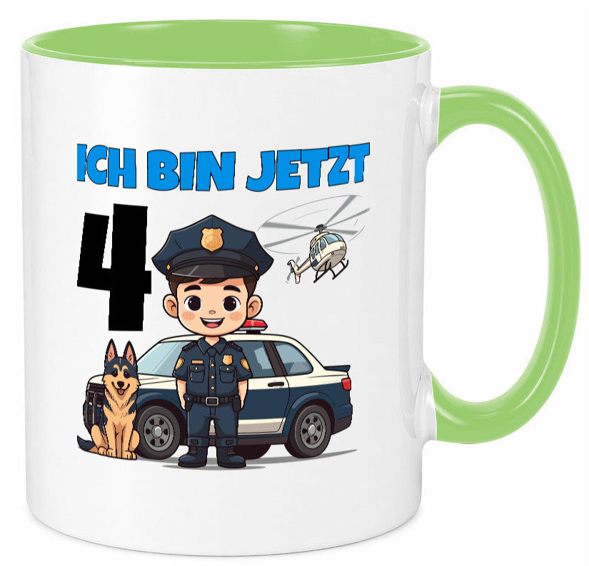 4. Geburtstag | 4 Jahre Polizei Kind Polizeiauto Humor Geschenkidee Tasse