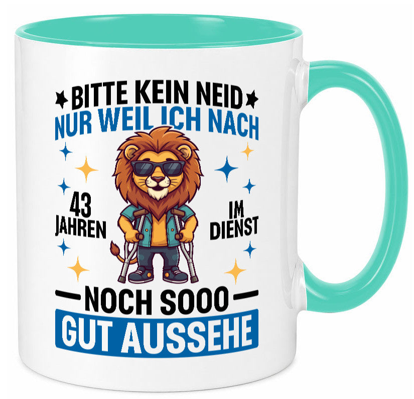 43 Jahre im Dienst | Arbeitsjubiläum Arbeit Geschenk Kollegen Büro lustiger