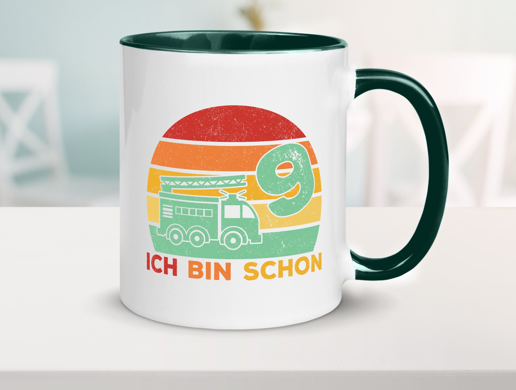9. geburtstag | Feuerwehrauto 9 Jahre Feuerwehr Geschenk Geschenkidee lustiger