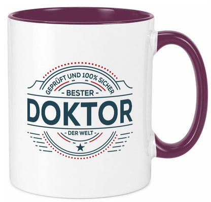 Geprüft und sicher: Doktor | Doktorand Doktortitel lustiger Spruch Geschenk Tasse