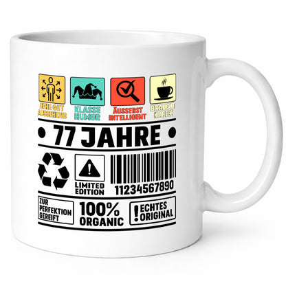 77. Geburtstag | 77 Jahre Humor Limited Edition Geschenkidee Tasse