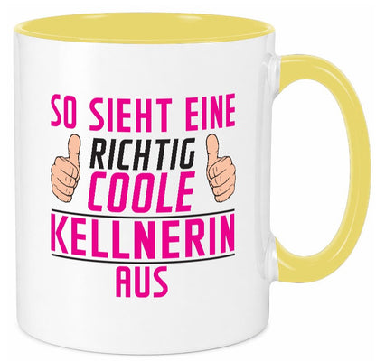 Richtig Coole Kellnerin | Beruf kellnern Bedienung lustig Arbeit Kollegen Büro Tasse