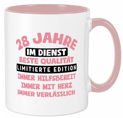 28 Jahre im Dienst | Jubiläum Arbeit v11 Geschenk Kollegen Büro lustiger Spruch Tasse