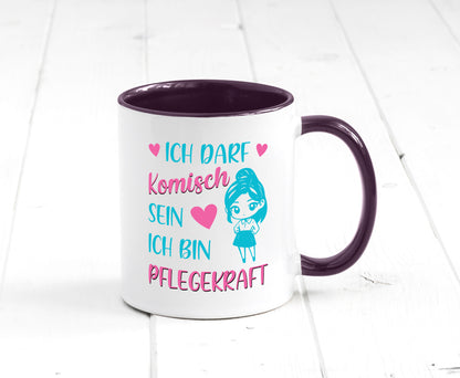 Ich darf komisch sein | Pflegekraft Geschenkidee Humor Tasse