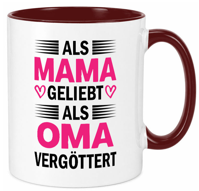 Als oma Vergöttert | Muttertag mama Großmutter Humor Familie Geschenkidee Tasse