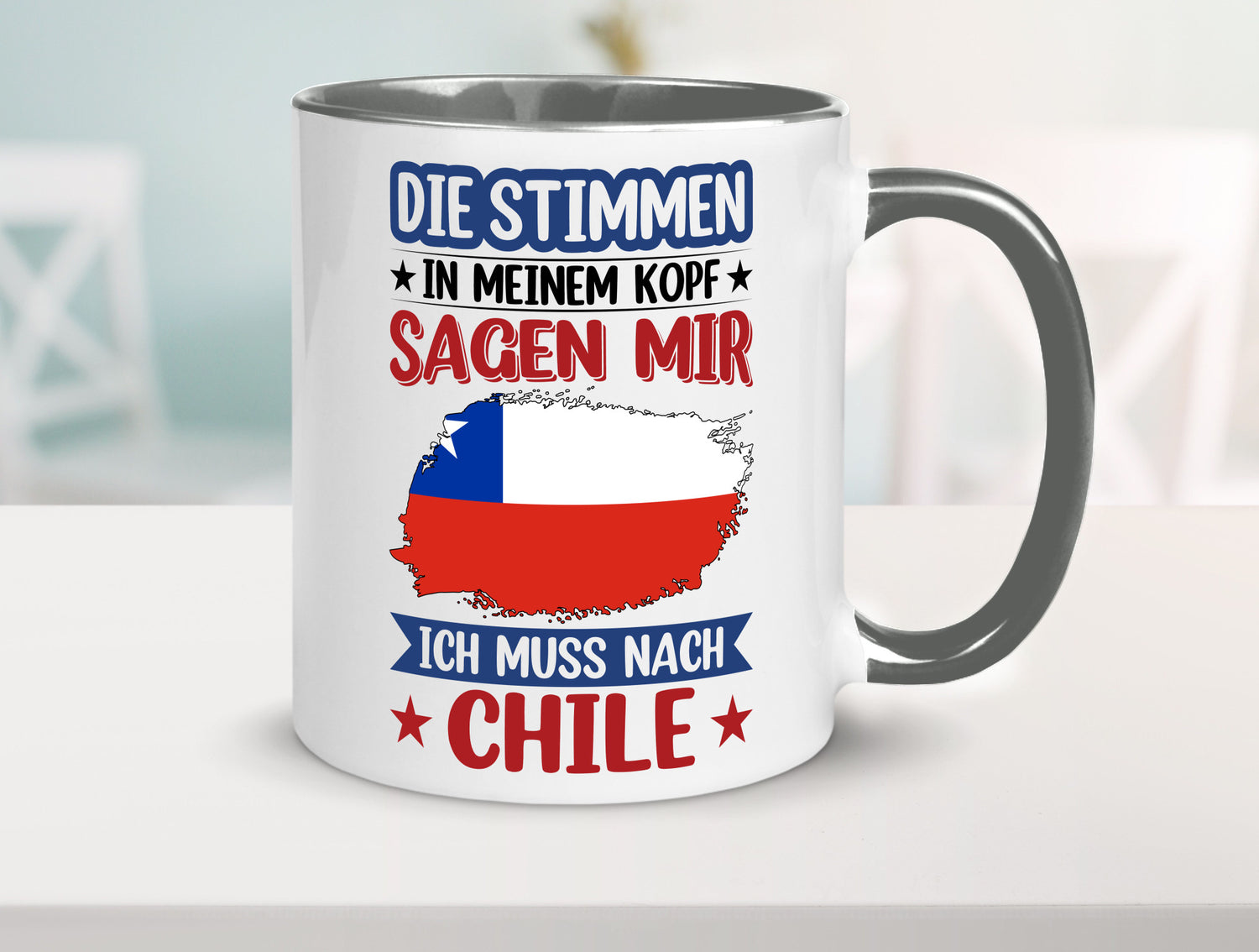 Chile | Urlaub Stimmen in meinem Kopf Traumland Geschenkidee Humor Tasse
