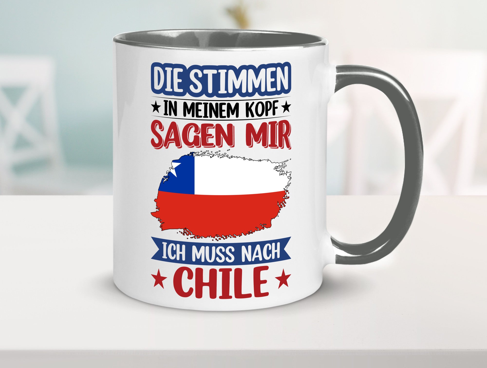 Chile | Urlaub Stimmen in meinem Kopf Traumland Geschenkidee Humor Tasse