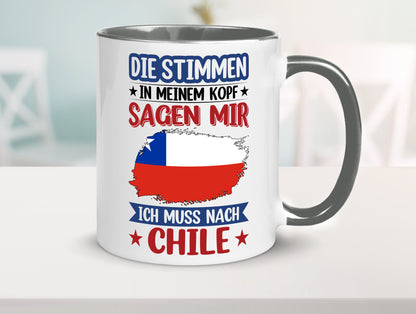 Chile | Urlaub Stimmen in meinem Kopf Traumland Geschenkidee Humor Tasse
