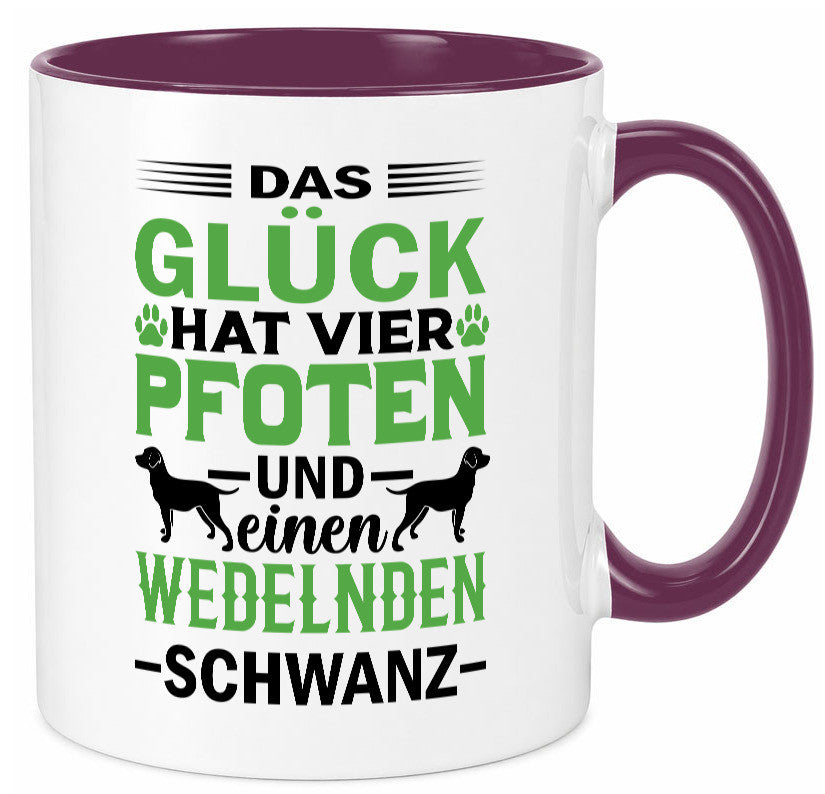 Das Glück hat 4 Pfoten | Hundeliebhaber Ich liebe Hunde Geschenk Tierliebhaber