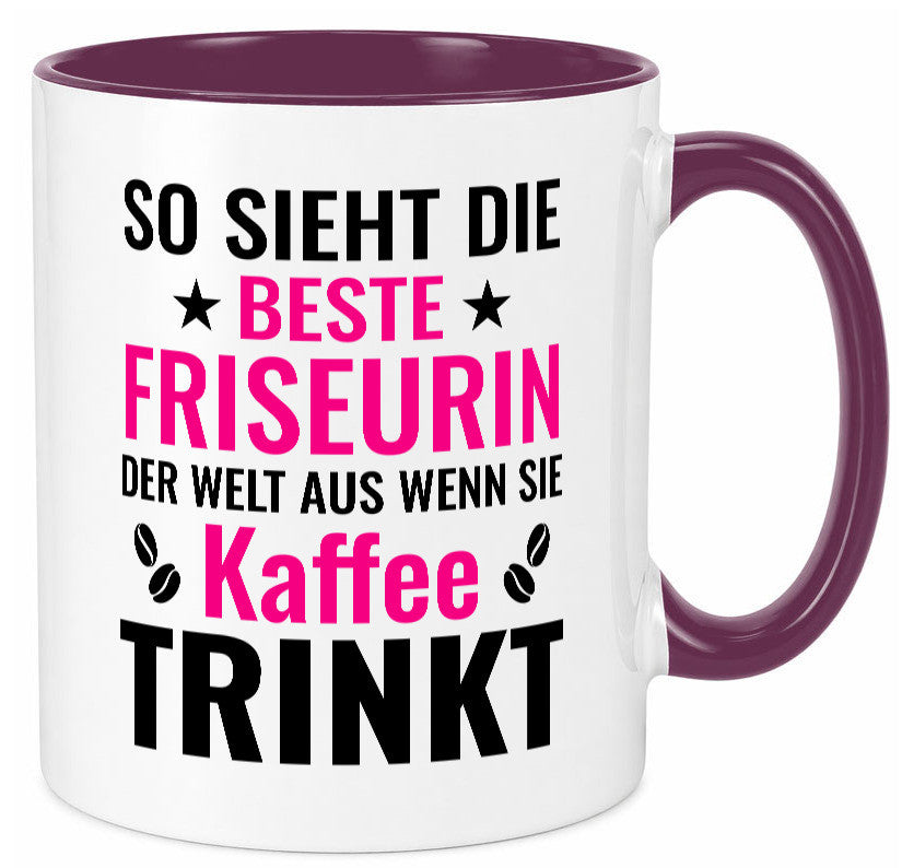 Kaffee trinkt: Friseurin | Friseuse Frisörin lustig Humor Geschenkidee Geschenk
