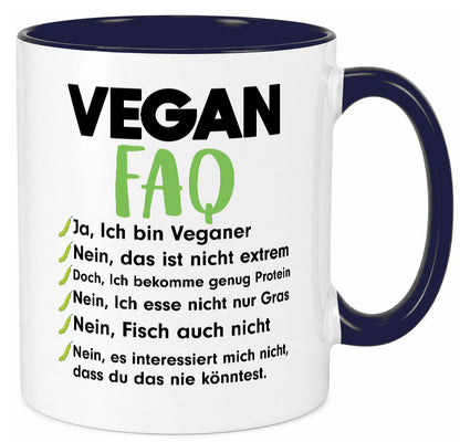 Vegan FAQ | Veganer Lifestyle Ich liebe Humor Geschenkidee Tasse